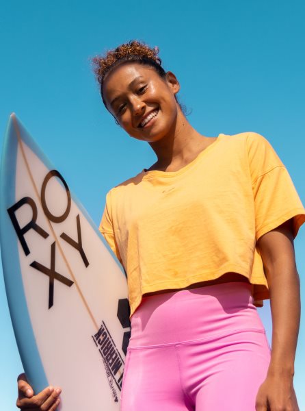 Orange Women's Roxy Essential Sports T Shirts | USA YOJF-96053