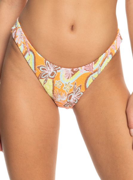 Orange Women's Roxy Floraldelic Cheeky Bikini Bottoms | USA PLUH-90316