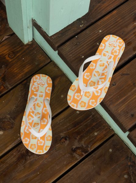 Orange Women's Roxy Tahiti Flip Flops | USA STCE-72506