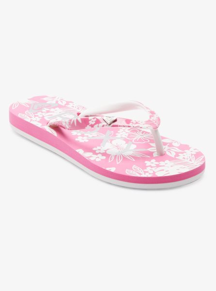 Pink Flower Kids' Roxy 4-16 Pebbles Sandals | USA PAXY-18564