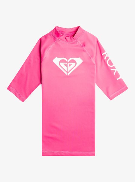 Pink Kids' Roxy 7-16 Wholehearted UPF 50 Short Sleeve Rashguards | USA DSHG-04917