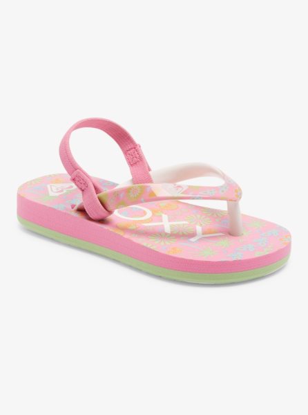 Pink / Light Green Kids' Roxy Pebbles Sandals | USA PEDB-75834