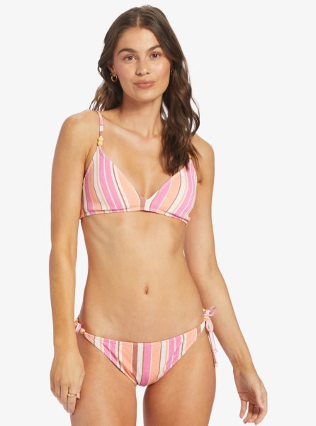 Pink Stripes Women's Roxy Palm Tree Dreams Triangle Bikini Tops | USA MEZH-56130