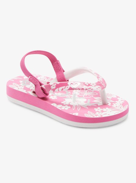 Pink / White Kids' Roxy Pebbles Sandals | USA MXSW-79485