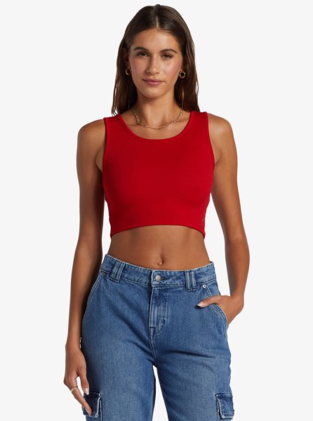 Pink Women's Roxy Good Keepsake Crop Tops | USA VQOG-17534