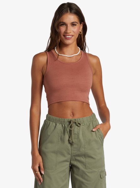 Pink Women's Roxy Good Keepsake Crop Tops | USA XNGP-12697