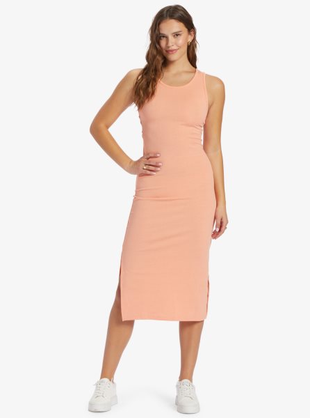 Pink Women's Roxy Good Keepsake Strappy Midi Dress | USA XIAZ-79053