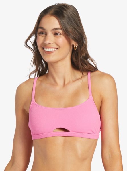 Pink Women's Roxy Hawaiian Heat Bralette Bikini Tops | USA LBQX-59231