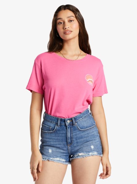 Pink Women's Roxy Made Of Sunshine Oversized T Shirts | USA KLGQ-93540