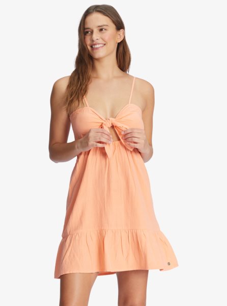 Pink Women's Roxy Moonlit Tide Short Length Strappy Dress | USA ZUIE-58306