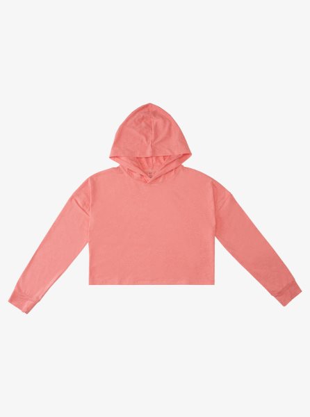 Pink Women's Roxy Sun Might Shine Long Sleeve Hooded T Shirts | USA MJNP-32698