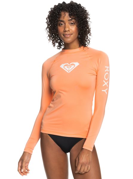 Pink Women's Roxy Whole Hearted Long Sleeve UPF 50 Rashguards | USA JQNT-06985