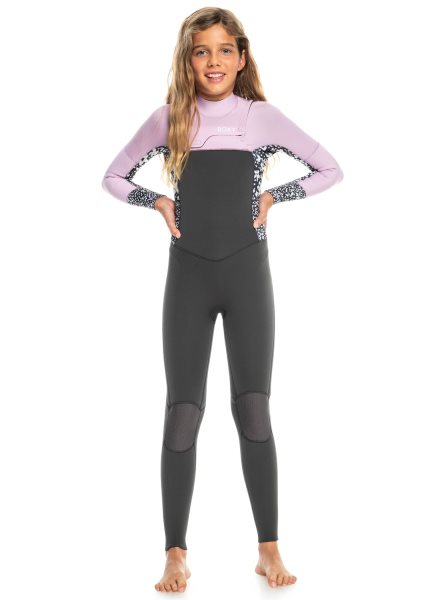 Purple Kids' Roxy 8-16 3/2mm Swell Series Back Zip Wetsuit | USA WPEJ-20356