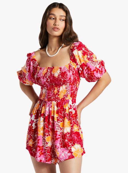 Red / Yellow Women's Roxy Barefoot Babe Rompers | USA UQXW-64187