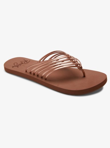 Rose Gold Women's Roxy Jasmine Flip Flops | USA LTQH-76582