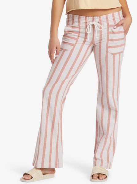 Stripes Women's Roxy Oceanside Flared Pants | USA IBQF-07894