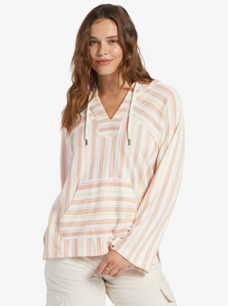 Stripes Women's Roxy Wild And Free Poncho Style Hoodie | USA NKWB-30695