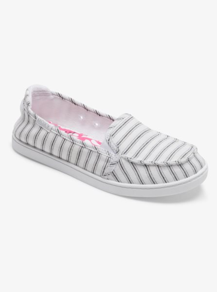 White / Black Women's Roxy Minnow Slip On Shoes | USA BZAO-63921