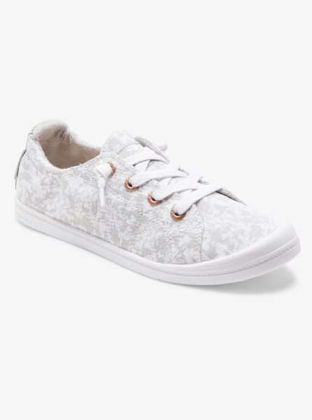 White / Green Women's Roxy Bayshore Sneakers | USA FKPD-36850