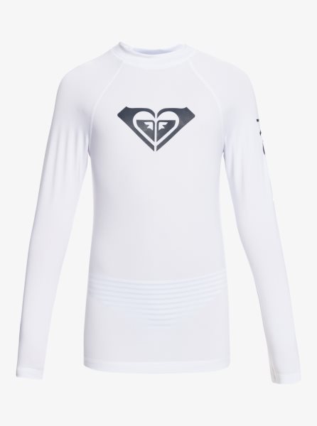 White Kids' Roxy 7-16 Whole Hearted Long Sleeve UPF 50 Rashguards | USA VOPX-01857