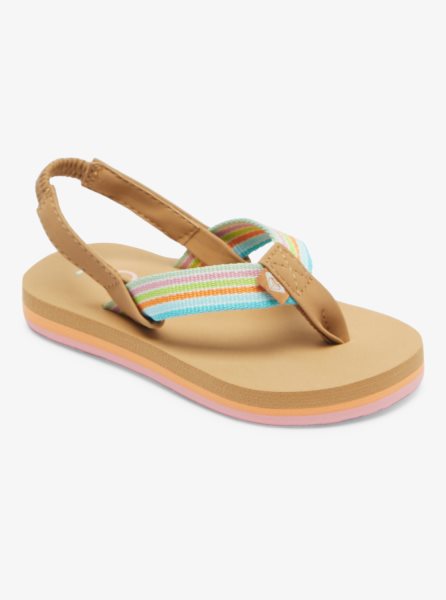 White / Orange / Pink Kids' Roxy Colbee Sandals | USA JDPQ-60134