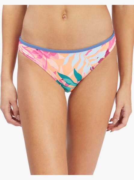 White / Orange / Pink Women's Roxy Active Regular Coverage Bikini Bottoms | USA FGIJ-47203