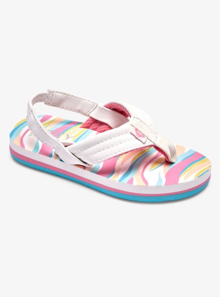 White / Pink Kids' Roxy Vista Loreto Sandals | USA LRGE-69873