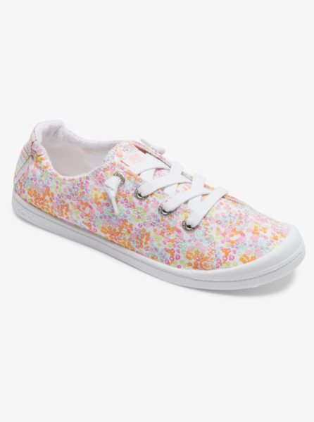 White / Pink / Orange Women's Roxy Bayshore Sneakers | USA ECUO-42761