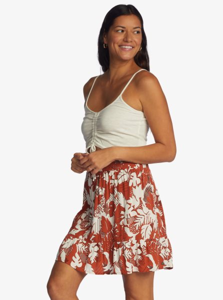 White / Red Women's Roxy Night Out Skirts | USA WUPA-95074