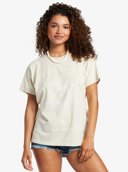 White Women's Roxy Celeste Oversized T Shirts | USA WUAV-50841