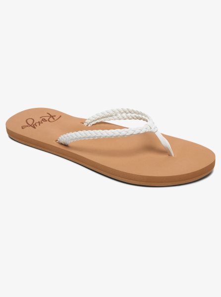 White Women's Roxy Costas Flip Flops | USA LFAH-48925