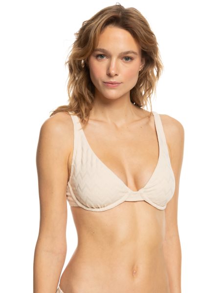 White Women's Roxy Current Coolness D-Cup Underwired Bikini Tops | USA ZHAL-16704