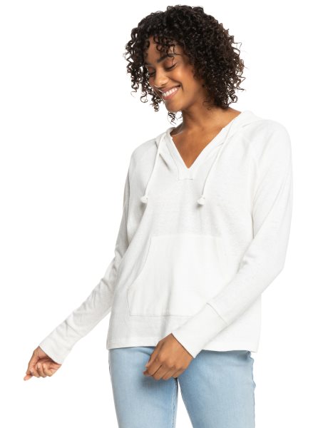 White Women's Roxy Destination Surf Hoodie | USA KHFV-42063