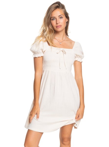 White Women's Roxy Hello Mini Again Woven Dress | USA RDMT-26985