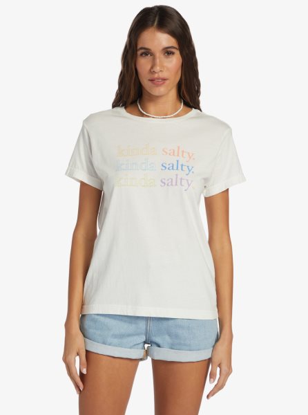 White Women's Roxy Kinda Salty Boyfriend T Shirts | USA NLJS-89142