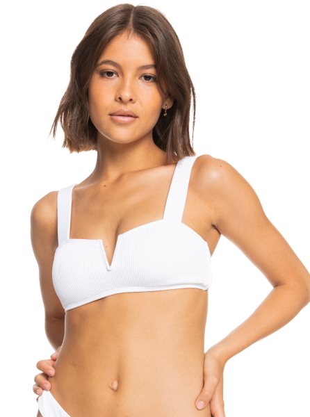 White Women's Roxy Love Bralette Bikini Tops | USA IVTA-56791