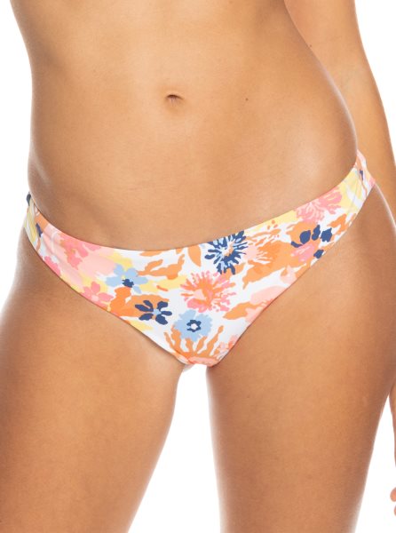 White Women's Roxy Printed Beach Classics Cheeky Bikini Bottoms | USA OHJQ-28451