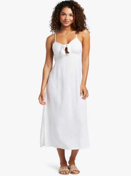 White Women's Roxy Sweetest Step Midi Dress | USA DCBV-51904