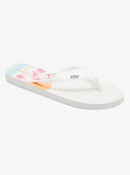 White Women's Roxy Viva Stamp Flip Flops | USA MXSU-94802