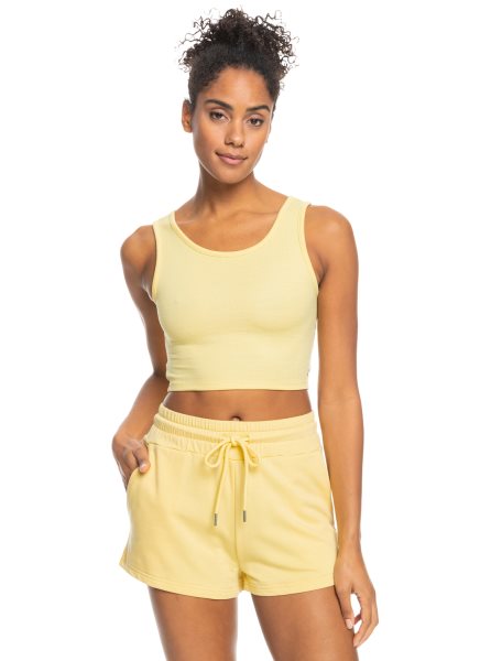 Yellow Women's Roxy Good Keepsake Crop Tops | USA PBSE-30941