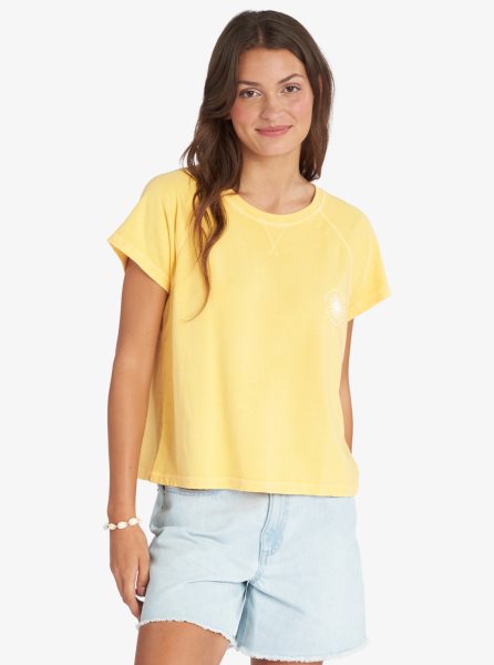 Yellow Women's Roxy Sun Around Us T Shirts | USA WLIH-86572